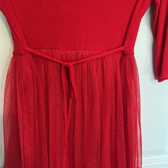 Girls Reindeer Dress. With Tie - Picture 6 of 6